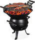 Cast Iron Grill 39x46x36 Cm Height Adjustable In 3 Levels Relaxdays