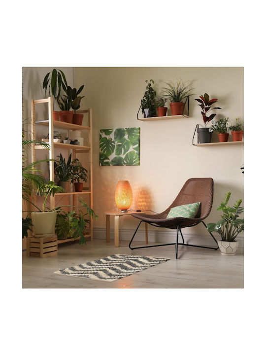 Relaxdays Antiderapant Covor Rectangular Bumbac Bej-negru