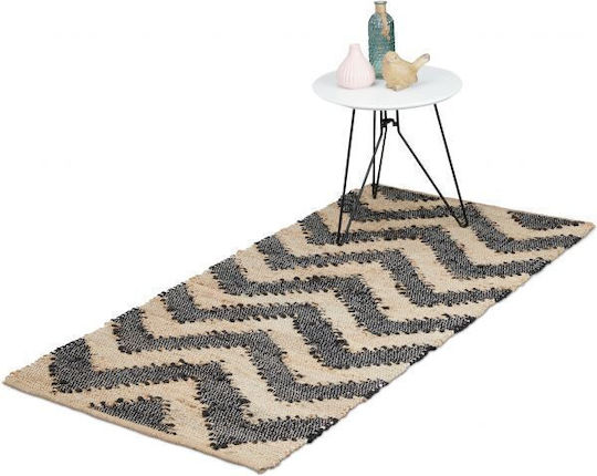 Relaxdays Antiderapant Bumbac Black-beige