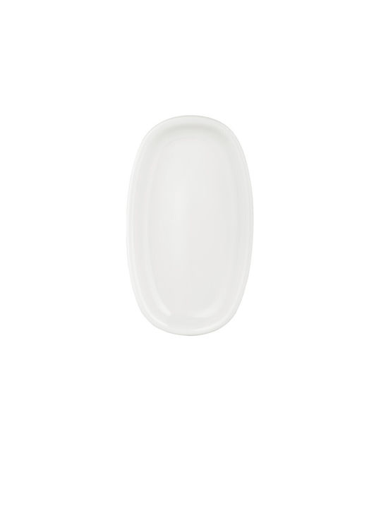 By Bone Serving Platter Oval made of Porcelain White 19x11cm