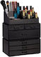 Relaxdays Organizator Cosmetice Cu 6 Sertare Negru 29x23.5x14cm