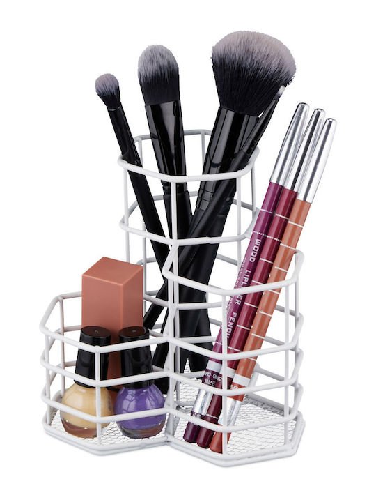Relaxdays Cosmetics Organizer with Dividers Whi...