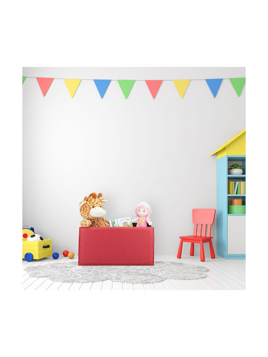 Scaune Camera de zi Cu spațiu de depozitare Tapițat cu Țesătură Dark Red 38x76.5x38.5buc