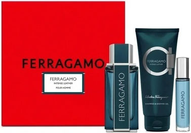 Salvatore Ferragamo Intense Leather Herren Set mit Eau de Parfum und Duschgel