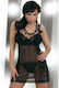 Sexy Babydoll + String Schwarz