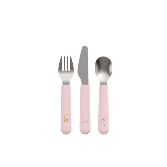 Little Dutch Baby Cutlery Set Mio Fairy Garden made of Plastic Pink 3pcs