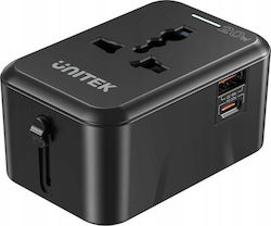 Unitek P1120ABK01 Αντάπτορας Πρίζας σε Universal