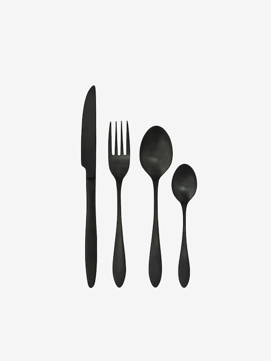 Madam Stoltz Cutlery Set Stainless Black 4pcs