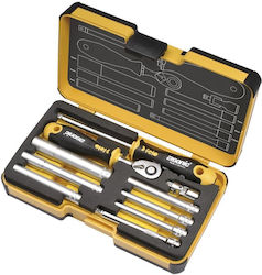 Felo 05781006 Socket Wrench Set 10 Pieces Screwdriver Yellow Black Felo 05781006 Socket Wrench Set 10 Pieces Screwdriver Yellow Black
