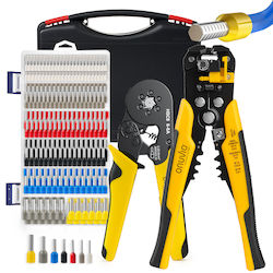 Onuvio Electric Cable Crimping Kit Ferrules Automatic Stripping Tool Crimping Tool 6 Auto-adjusting Jaws Automatic Return 0.25-6 Mm 1900 Terminal Pins