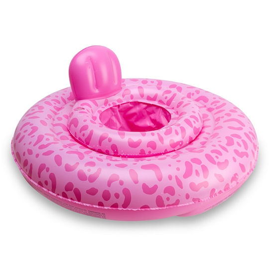 2024se1566 Swim Essentials Baby Swim Ring 0-1 Years Φ69cm Pink Leopard