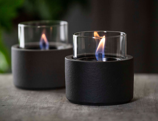 Tenderflame Tabletop Glass Lantern Black 13x17.5cm