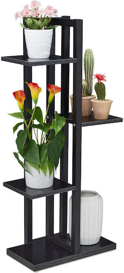 4-tier Shelf Steel Mdf Black 93 X 42.5 X 22.5 Cm