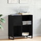 Vidaxl Record Cabinet Black Beech 84.5 x 38 x 90 cm Engineered Wood