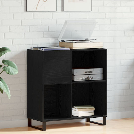 Vidaxl Record Cabinet Black Beech 84.5 x 38 x 90 cm Engineered Wood
