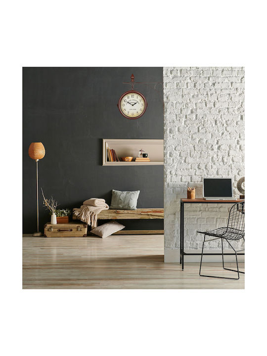Vintage Wall Clock Double-sided 34 x 35 x 10 cm Brown