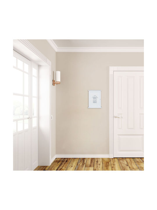 Cutie de depozitare chei din lemn cu 6 cârlige Dimensiuni 29 X 22 X 8 cm Alb Home Sweet Home Relaxdays