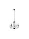 Eurolamp Πολυέλαιος 5xE14 Ø63cm με Κεράκια Μαύρος 144-47013