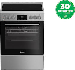 Indesit Independent cu Plite Ceramice Inox I6V8LMX