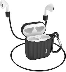 Hoco Husă cu cârlig în culoarea Negru pentru Apple AirPods 1 / AirPods 2