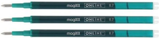 Online 3 Ανταλλακτικά Μελάνια για Στυλό Τιρκουάζ