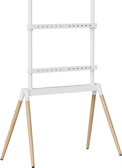 Gembird TVS-86F-01-W Βάση Τηλεόρασης Δαπέδου έως 86" Λευκό