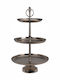 Home & Styling Metallic Dessert Tower Stand Silver Ø30cmxY50cm 30x30x50cm