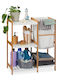 Relaxdays Καλάθι Απλύτων Bamboo 34lt Λευκό