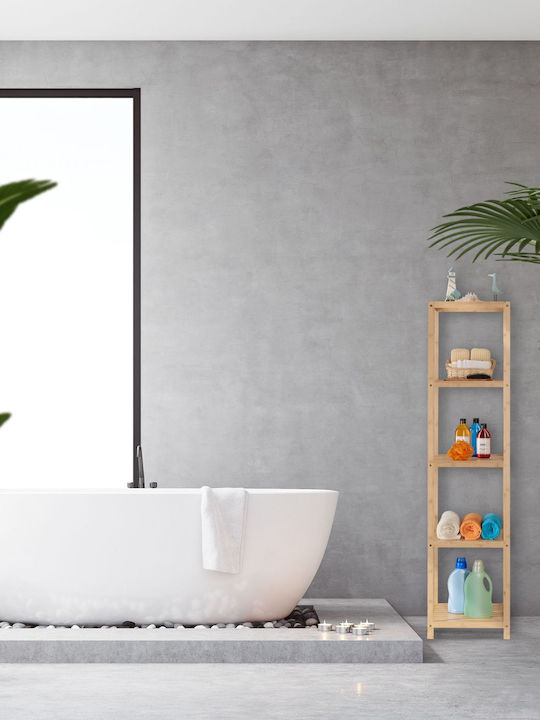 Relaxdays Επιδαπέδια Ραφιέρα Μπάνιου Bamboo Καφέ