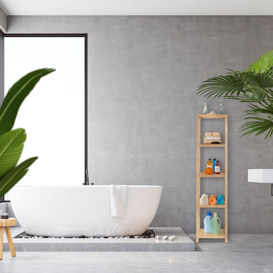 Relaxdays Επιδαπέδια Ραφιέρα Μπάνιου Bamboo Καφέ