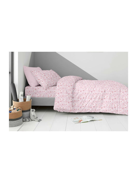 Astron Italy Swan Set Kids Pillowcases Made of 100% Cotton 52x72cm Pink