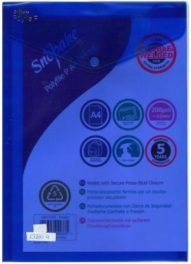Snopake A4 Transparente Lila Druckknopfmappe 24x33