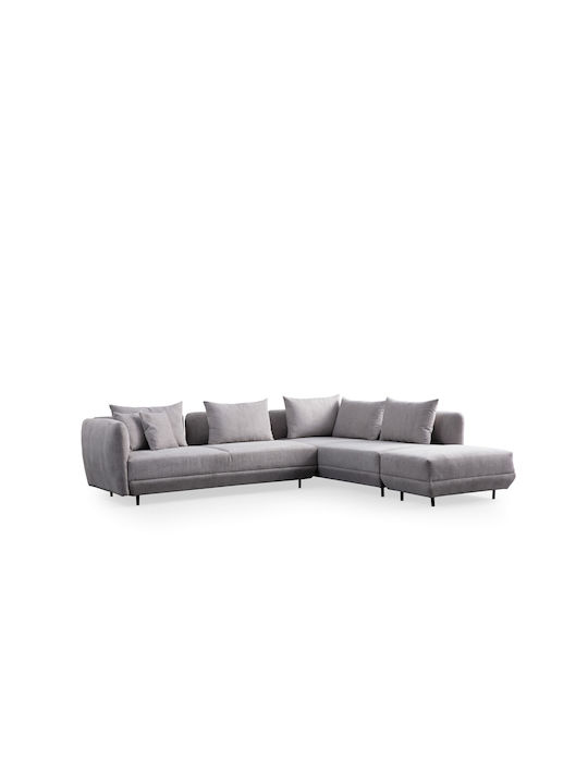 Floransa Γωνιακός Καναπές Light Grey 310x265x76εκ.