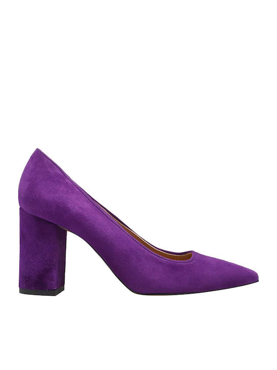 Kalogirou Suede Purple High Heels