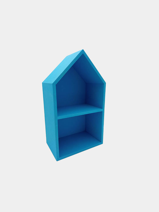 Kids Shelf Wall Mount Blue 20x12x35cm