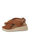 Cross Strap Damenplattformen Tabac Braun