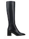 Leather Medium Heel Women's Boots Jenny 5 Black