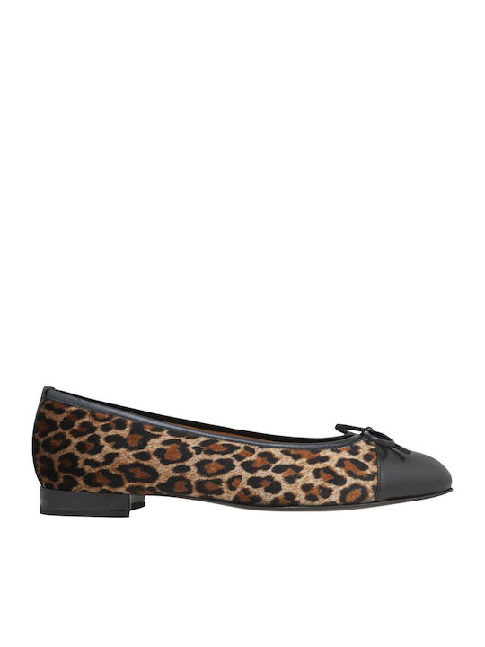 Kalogirou Дамски балетни обувки Leopard Black