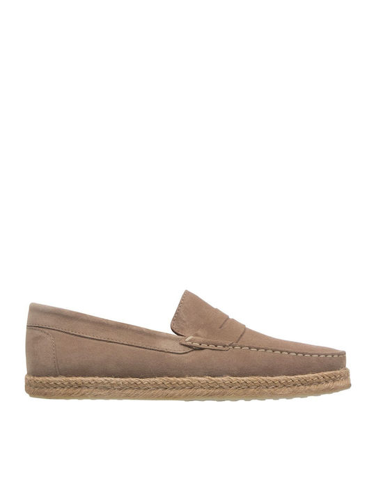 Kalogirou Men's Suede Loafers Taupe