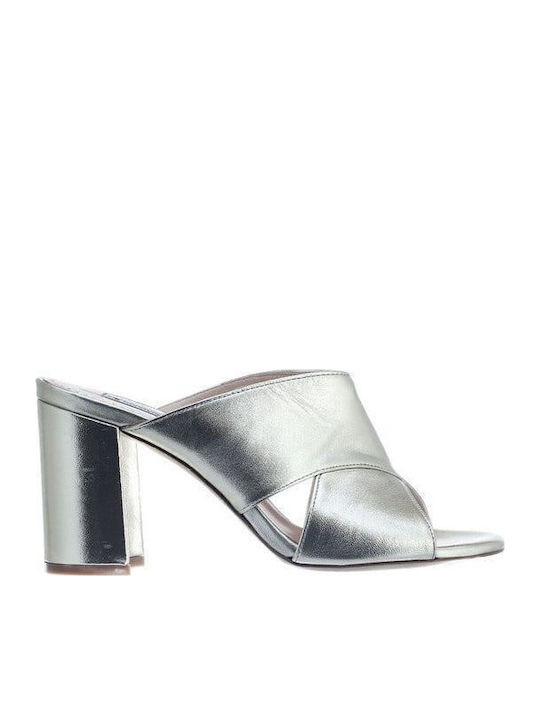 Mules with High Heel in Gold Color