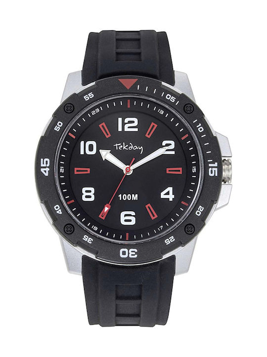 Tekday Kids Analog Watch with Silicone Strap Black