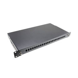 24-port Lc Duplex Sc Simplex Sliding Rail Fiber Optic Patch Panel 1u 24 Splice Tray Heat Shrink Tubing Mounting Accessories Unloaded Black