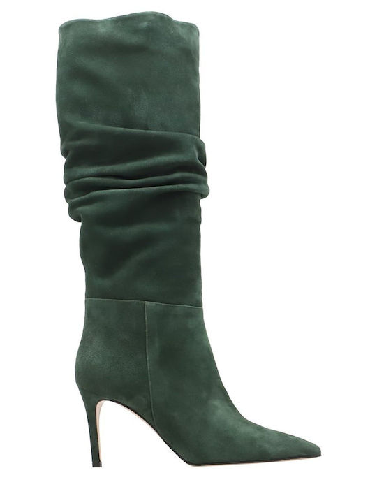 Kalogirou Suede High Heel Women's Boots Green