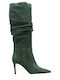 Suede High Heel Women's Boots Green