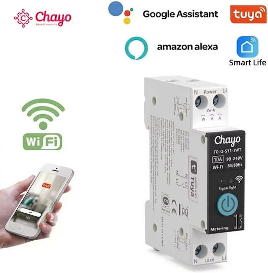 Tongou Tongou Einpolig Allgemeine Verwendung Schienenumschalter WiFi 10A