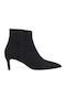 Suede Women's Ankle Boots with Medium Heel Black