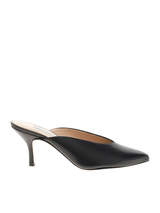 Mules with High Heel in Black Color