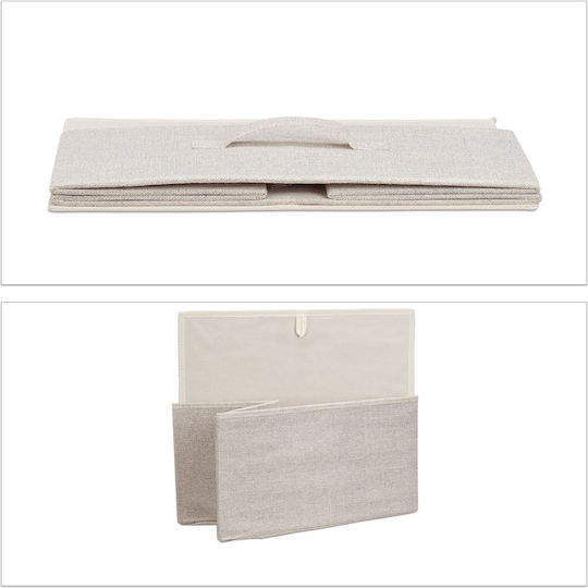 Comoda pentru Dormitor din Lemn & Metal cu 3 sertare Beige cu Acoperire Textilă 53x40x48buc