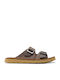 Strap Leder Herrensandalen in Braun Farbe