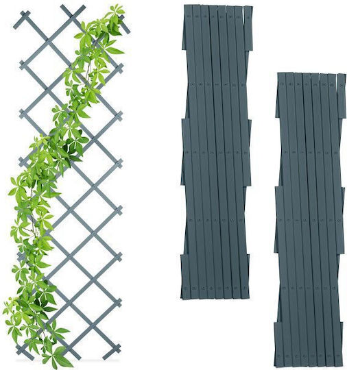 Set 3 Garduri Expandabile pentru Flori Relaxdays Gri Închis 180 X 60 X 1.5 Cm